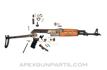 Zastava N-PAP DF AK-47 Parts Set w/Barrel, Underfolder Stock, US Made Gas Piston & FCG, Non-Matched, 7.62x39, *Excellent* 