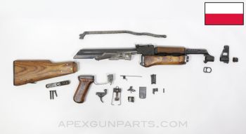 Polish KBK Milled AK-47 Parts Kit, w/ Laminated Wood Furniture, 7.62x39, *Very Good*