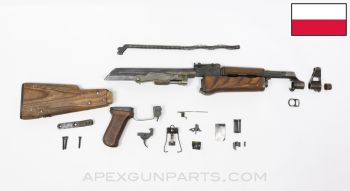 Polish KBK Milled AK-47 Parts Kit, w/ Laminated Wood Furniture, Refinished Bolt Carrier, 7.62x39, *Good*