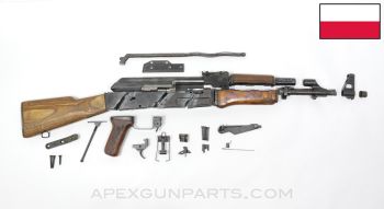 Polish KbK Model "N" Milled AK-47 Parts Kit, w/ Scope Rail, Laminated Wood Furniture, 7.62x39, *Very Good*