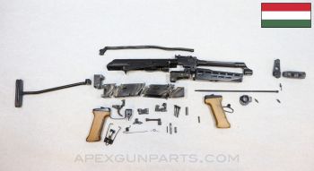 Hungarian AMD-65 Parts Kit, Side Folding Stock & Wood Grips, Matching, 7.62X39 *Very Good*