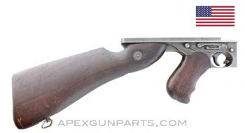 Thompson M1A1 Lower Receiver Assembly, w/ Butt & Pistol Grip, "W" Mark, Full-Auto, .45 ACP *Good* 