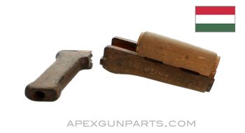 Hungarian AK-63D / AKM Wood Handguard Set w/Pistol Grip *Fair* 