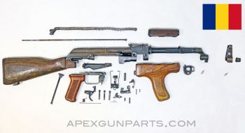 Romanian M63 AKM Parts Set, w/ Original Populated Barrel, Fixed Stock, "G" Marked, 7.62x39  *Fair*  