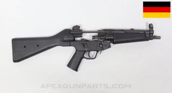 H&K MP5 Parts Kit, 8.5" 3-Lug Barrel, 4 Position Navy Lower, A2 Polymer Fixed Stock, Black, 9mm NATO *Very Good* 