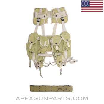 Enhanced Tactical Load Bearing Vest (LBVII), Desert Tan Camo, w/ Belt, Cordura Nylon *NOS* 