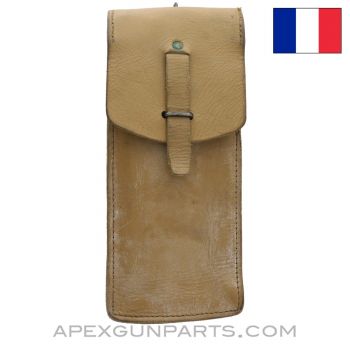French Mat-49 SMG Magazine Pouch, Leather *Good* 