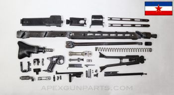 M53 Belt Fed Parts Kit, w/ Torch Cut Receiver, Issue Bipod, Wood Stock, Yugoslavian, 8X57 / 8mm Mauser *Good* 