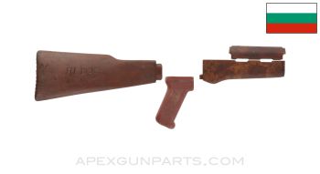 Bulgarian AK-47 Bakelite Furniture Set w/ Plastic Buttstock, Balkan Service, Stripped *Good*