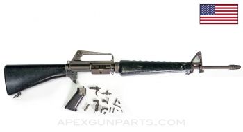 Colt 604 M16 Parts Set, 20" Barrel, 3-Prong Flash Hider, Charging Handle, Bolt Carrier Assembly, Solid Butt Plate, 5.56 NATO *Good*