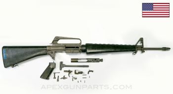 Colt 604 M16 Parts Set, 20" Barrel, 3-Prong Flash Hider, A1 Buttstock & Pistol Grip, Edgewater Buffer, Grey Finish, 5.56 NATO *Good*