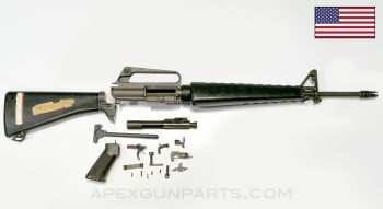 Colt 604 M16 Parts Set, 20" Barrel, 3-Prong Flash Hider, A1 Buttstock & Pistol Grip, Grey Finish, 1967-1969, 5.56 NATO *Good*