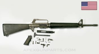 Colt 601 M16 Parts Set, 20" Government Profile Barrel, A2 Furniture, A1 Birdcage Flash Hider, Bolt & Carrier, 5.56 NATO *Good*