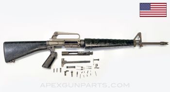 Colt 603 M16 Parts Set, 20" Barrel, Machined Forward Assists, Triangle Handguards, Grey Finish, 1/12, 5.56 NATO *Good*