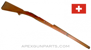 Swiss Schmidt-Rubin 1911 Wood Stock, 48", Matching Handguard, No Metal Parts, *Good* 