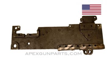 Browning 1919 Left Hand Side Plate (LHSP), with Rear Sight Base & Bottom Plate, 7.62 NATO, *Fair / Marred / Bent*, Sold *As Is* 