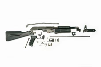AK-74 Parts Kit, Black Polymer Stock Set, No Rear Sight Block, Hybrid of Bulgarian and Polish, 5.45x39 *Good* ONE-OFF