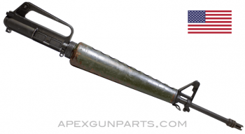 Colt 601 M16 Upper Assembly, 20" Barrel, w/Pistol Grip, Green Paint over Brown, Duckbill Flash Hider, *Very Good* 