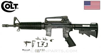 Colt M16A2 Commando (Marked) Parts Kit, Flat Top Upper w/ Carry Handle, 11.5&quot; Barrel, 3-Round Burst, Colt N1 4-Position Carbine Buttstock, .223/5.56 *Very Good* 