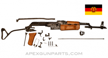 East German AK-47 MPi-KM Parts Kit, Side Folding Stock, Matching, Wood Furniture, 7.62X39, *Very Good* 
