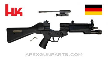 H&K MP5 Parts Kit, 8.5" BBL, 3 Position Lower (S, E, F), Polymer Fixed Stock, In-Line Light Forearm, 9mm NATO, *Very Good* 