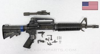 Colt M4 Commando Parts Kit, Flat Top Upper w/ Carry Handle Attachment, 11.5&quot; Barrel, Colt N1 4-Position Carbine Buttstock, .223/5.56 *Good*