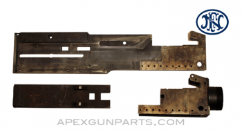 Browning M2 .50 Cal. Left Hand Side Plate, Bottom Plate & Trunnion, FN Belgium, *Good to Very Good*