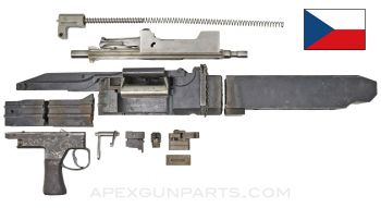 BESA MG Parts Set w/Torch Cut Receiver Pieces, British Issue, 7.92x57mm *Good* 