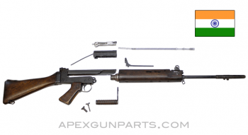 Indian L1A1 FAL Rifle Parts Kit, 21" Barrel, Wood Furniture, 7.62X51 NATO, *Good / Repaired* 