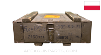 5.45x39mm Polish - 2160RD Crate - FMJ Steel Case - 55 Grain - Steel Core *Excellent*
