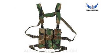 &quot;VOLK+MH&quot; Chest Rig Bundle, w/ Minimalist Harness, Woodland Camo *New* by Parashooter Gear