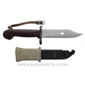 Romanian AKM Type 1 Bayonet, w/ Scabbard & Knuckle Strap *Good*