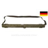 German WWII MG-34 / MG-42 Barrel Carrier (Laufschutzer 43), Steel w/Strap, Green Painted *Good* 