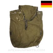 German Artillery Rucksack, Canvas & Leather, WW2, No Shoulder Straps *Good*