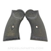 Webley MKIV Singapore Police Pocket Model Grip Set, Black Plastic, Webley Marked, .38 S&W *Good*
