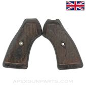 Webley MKVI Grip Set, Warped, Size Medium, Brown Plastic, .455 *Fair*