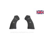 Webley MKIV Grip Set, Black Plastic, Webley Marked, .38 S&W, *Good*