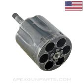 Smith & Wesson K Frame Cylinder Assembly, Model 10, 12, 14, 15 , Complete with Ejector and Gas Ring, .38 Special, Blued Steel  *Good*