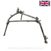 BREN MK1 Tripod, Complete, Adjustable Front Leg w/BREN Gun Mount, Camouflage Paint, Rifle #1 Bayonet Lug Cut , A/A Extension Leg, Pre WW2 Date *Good*