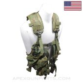 USGI Enhanced Tactical Load Bearing Vest (LBVII), Woodland Camo, Cordura Nylon *Good*