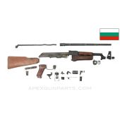 Bulgarian Type 3 Milled AK-47 Fixed Stock Parts Kit, w/ Original 1960s Pinned Barrel, 16.25", Project Muzzle End, Poly and Wood Furniture, 7.62x39 *Fair* 