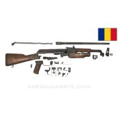 Romanian M63 AKM Fixed Stock Parts Kit, Reverse Wood Foregrip Cut Off, Hungarian CHF Chrome Lined 16.25" Barrel, 7.62x39 *Good* 