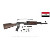 Iraqi Tabuk AK47 / AKM Fixed Stock Parts Kit, w/ Populated Barrel Assembly, Yugoslavian Wood Furniture, 7.62x39 *Good* 
