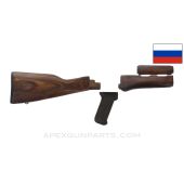 Russian AKM Wood Stock Set, w/ Izhevsk Plum Pistol Grip *Very Good*