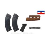 Collector's Yugo M70 "Serbian CoA" Trench Art Handguard Set, w/ 2 Magazines, Pistol Grip & Grenade Spigot, 30rd, 7.62x39, *Very Good*