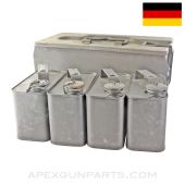 German WWII Machine Gun Service Box, w/ Oiler Set, Green Painted, Waffen Marked *Good*