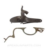 British East India Company Percussion Lock, Complete w/ Brass Trigger Guard, "Lion" Marked, *As-Is*