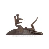 British East India Company "Brown Bess" Flintlock, Lock Only, Missing Flint, Hammer Spring & Install Screws, Nepalese Gurkha Marked, *Fair*