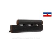 Yugoslavian M70 Handguard Set, Wood, Serbian Paramilitary Black Paint, *Good*
