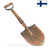 Finnish WWII Infantry Shovel, Metal and Wood Handle, 5 Rivet Blade *Good*